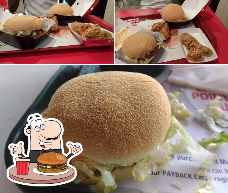 Taste one of the burgers served at KFC