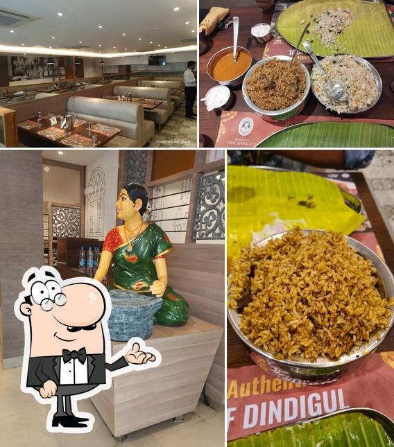 The interior of Dindigul Thalappakatti Restaurant