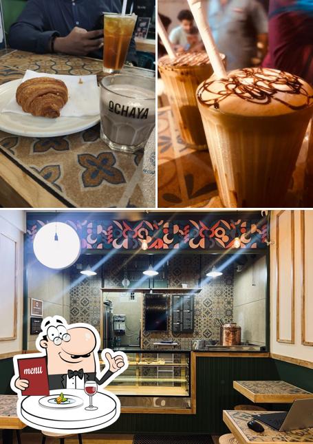 The image of food and interior at Ochaya