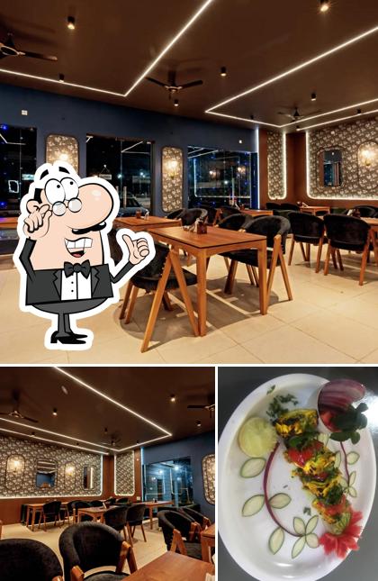 This is the picture displaying interior and food at Spice Route