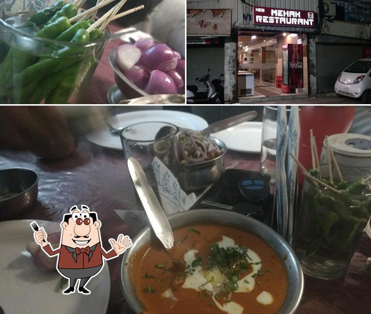 Take a look at the image displaying food and interior at New Mehak Restaurant