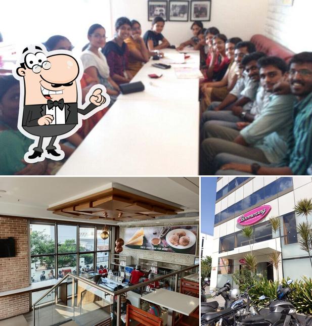 Take a seat at one of the tables at Boomerang Ice Cream