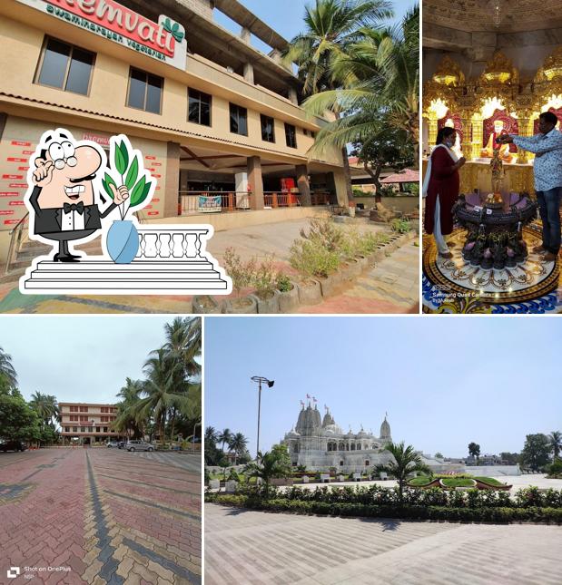 Enjoy the view at the outside area of Premvati Swaminarayan Vegetarian