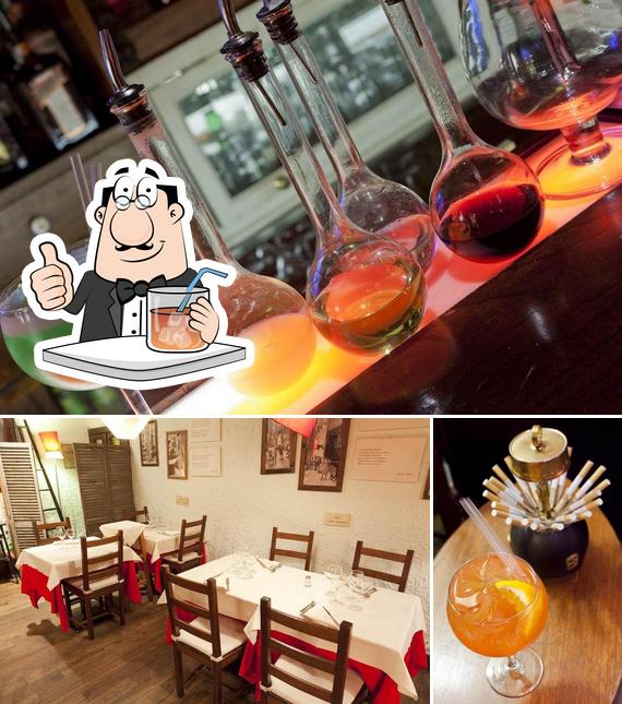 Guarda la foto che mostra la bevanda e interni di Osteria di via Pre