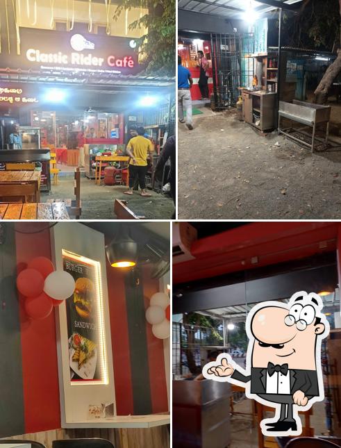 Take a seat at one of the tables at Classic Rider Cafe