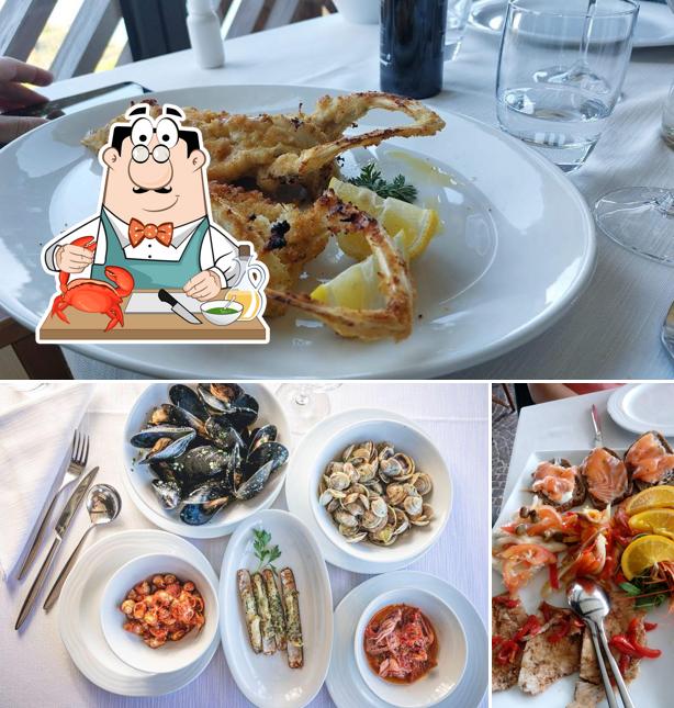 I clienti di Taverna del Pescatore possono godersi vari piatti di mare