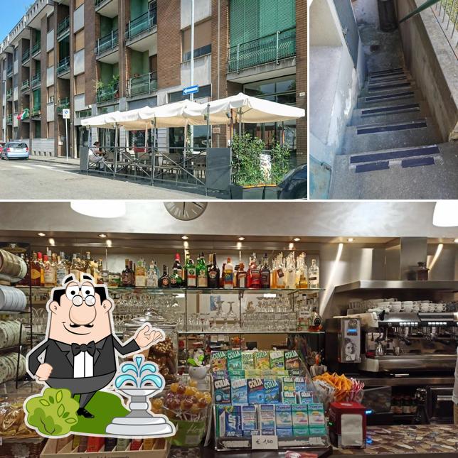 La esterno e cibo del ristorante