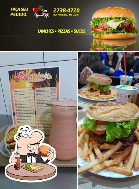 Experimente um hambúrguer no Paraíso's Lanches