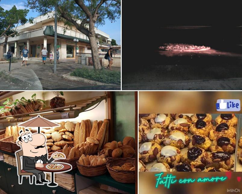 La esterno e cibo del ristorante