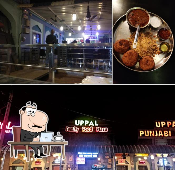 Take a seat at one of the tables at Uppal family food plaza