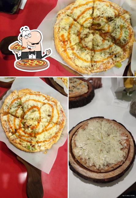 Try out pizza at The Cheesy Bond Cafe