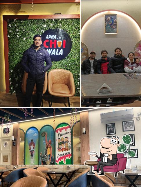 Take a seat at one of the tables at Apna Chai Wala