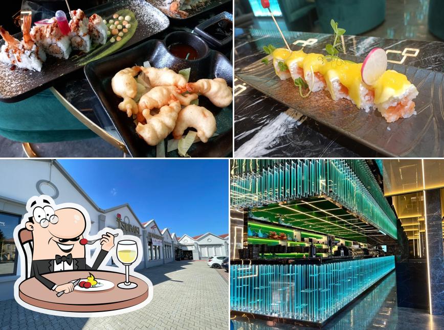 La cibo e esterno del ristorante