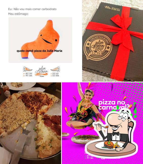 Julia Maria Pizzaria Ltda fornece um menu para amantes de pratos de peixe