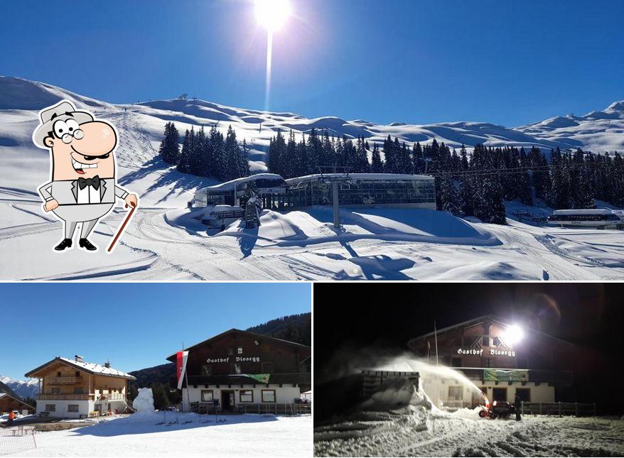 La parte esterna è una caratteristica importante di Gasthof Blosegg - Midl's Kôstn Racines