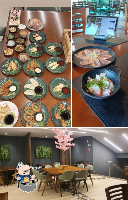 Entre diversos coisas, comida e interior podem ser encontrados no Kobe Sushi Bar - Jundiaí