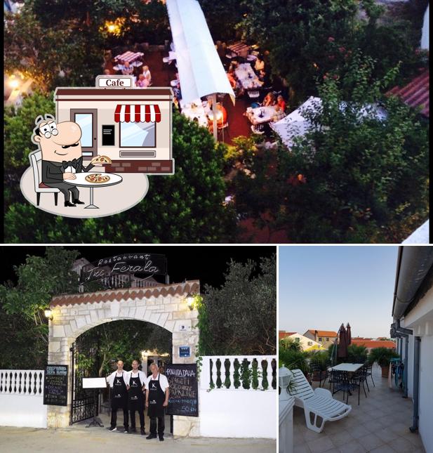 Puoi goderti l'aria fresca da seduto all'esterno di Restaurant Tri-Ferala