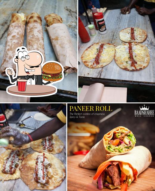 Try out a burger at Baadshahee Roll Corner