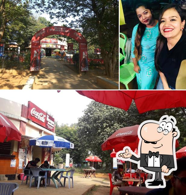 The restaurant's interior and exterior