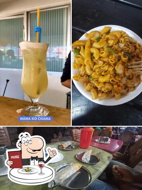 This is the picture showing food and interior at Nana Hotel