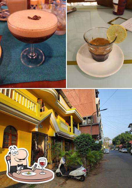 The image of food and exterior at O Abraço cafe