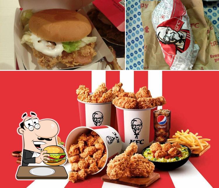 Try out a burger at KFC