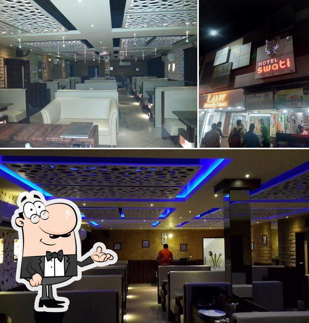 The interior of Swati Restaurant