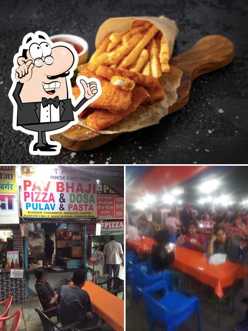 The image of Hungry Pizza Corner’s interior and fries