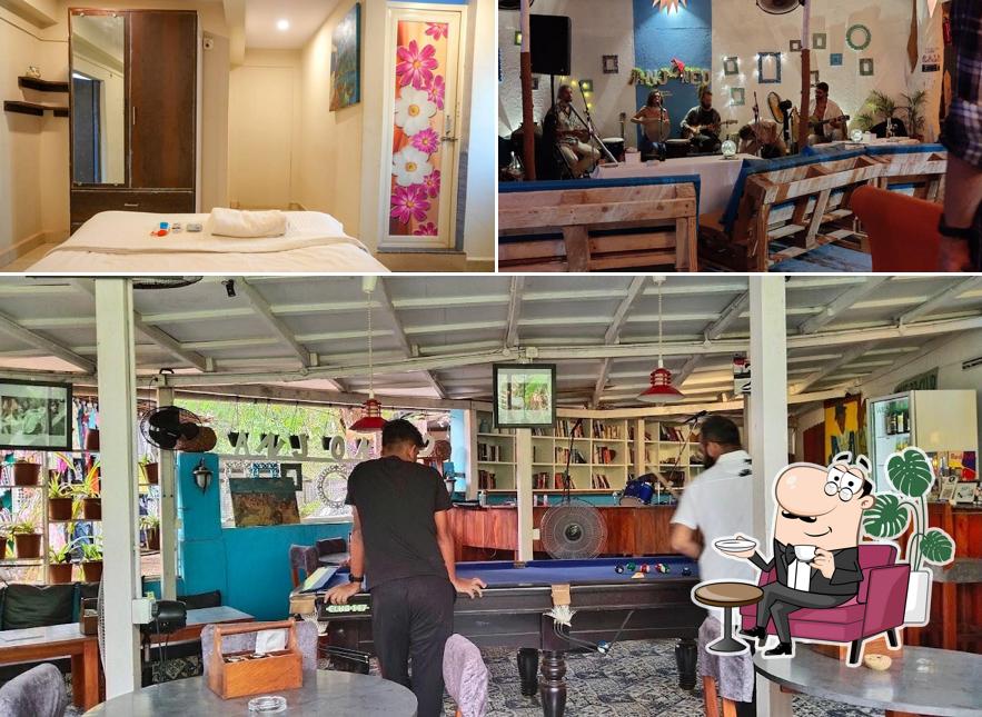 The interior of Anjoned Hostel & Cafe