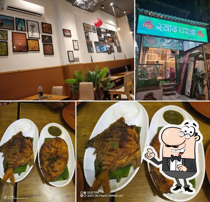 Take a seat at one of the tables at Swad Gharcha