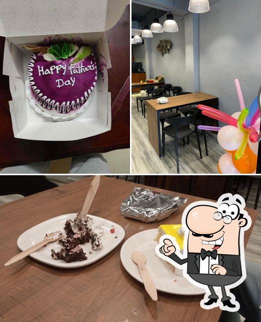 The restaurant's interior and food