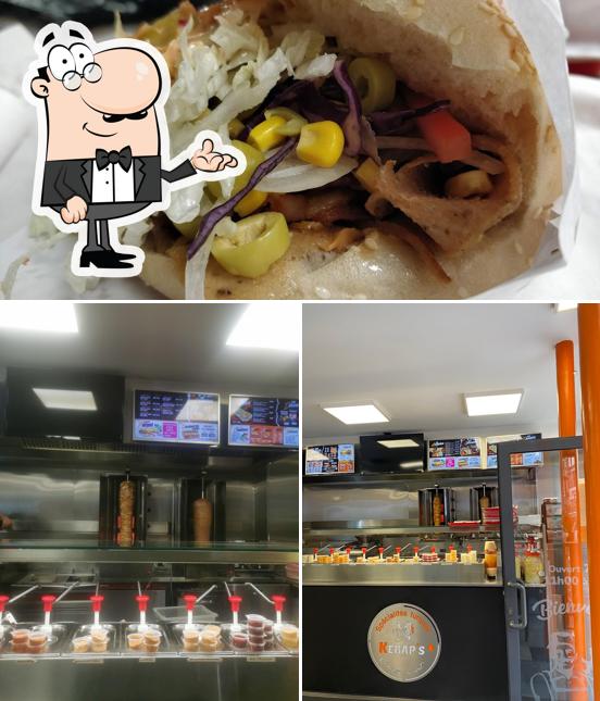 Voici l’image affichant la intérieur et nourriture sur Kebap's
