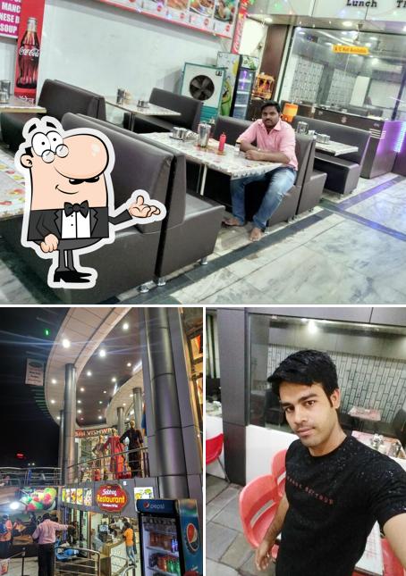 The interior of Hotel Sai Shubham Pure Veg