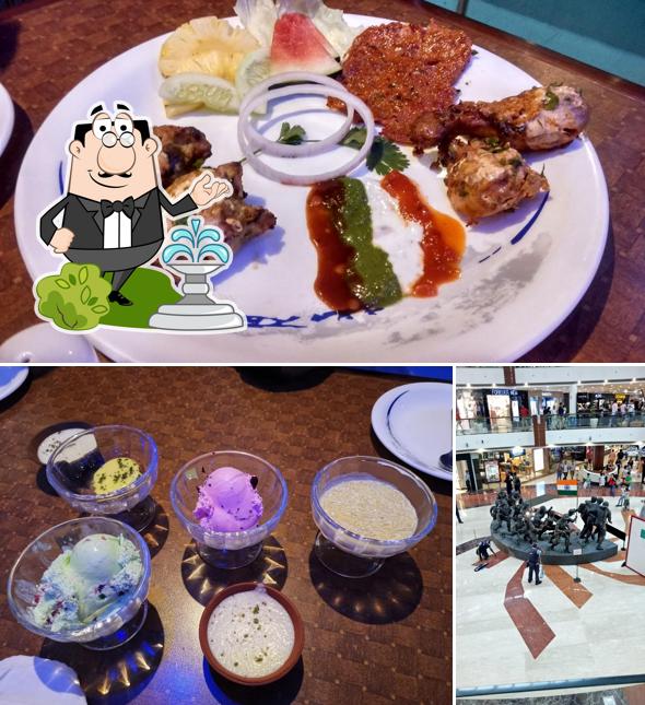 The restaurant's exterior and food