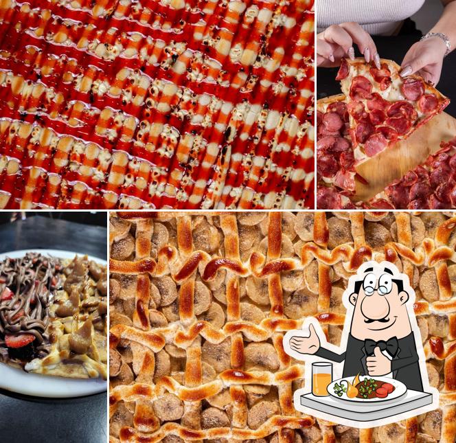 Platos en Mount Pizza