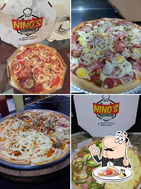 Escolha pizza no Nino's & Nanda