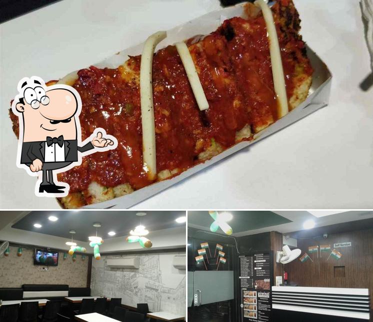 The image of Shakti Sandwich’s interior and food