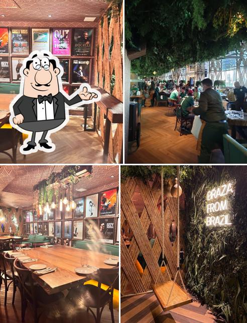 O interior do BRAZA Gastronomia