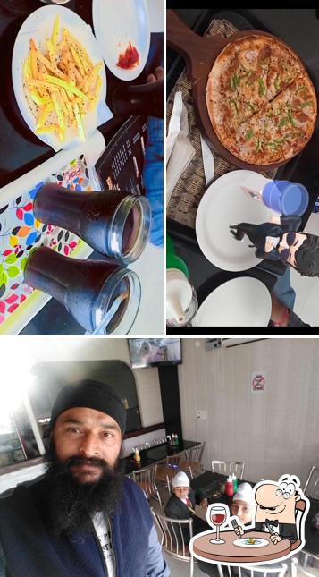 The restaurant's food and dining table