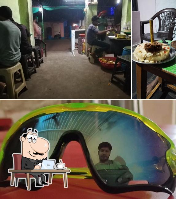 This is the picture showing interior and exterior at Taj Biryani Center