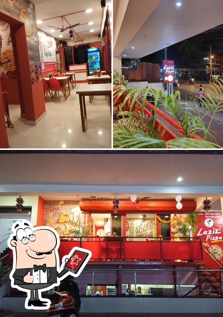 This is the picture showing exterior and interior at Laziz Pizza