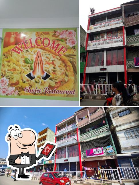 The photo of exterior and food at Choice Resturant