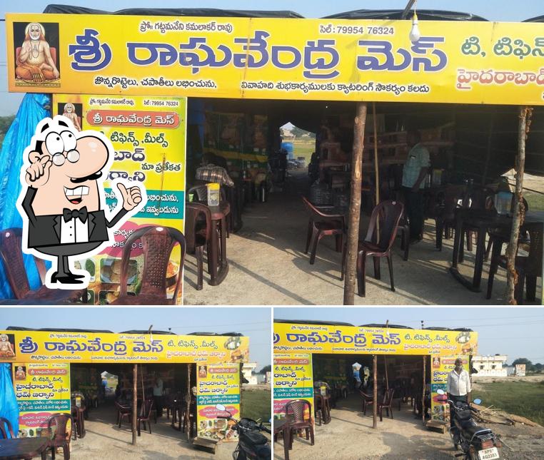 Take a seat at one of the tables at Sri Raghavendra Mess