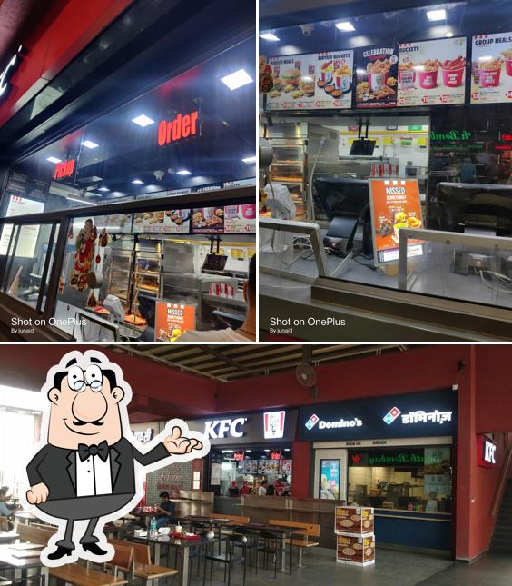 Take a seat at one of the tables at KFC