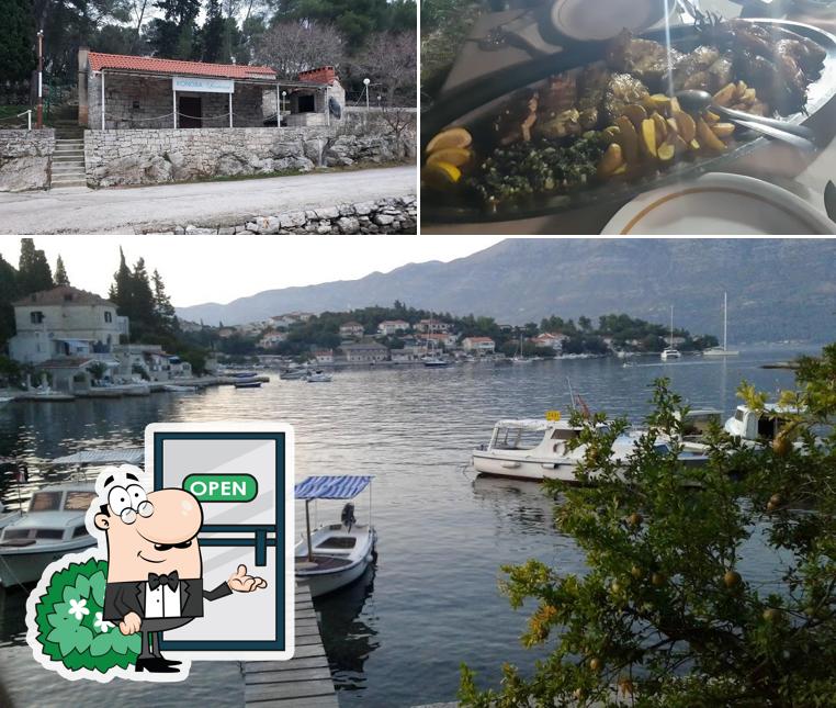 Tra le diverse cose da Konoba Lanterna si possono trovare la esterno e cibo