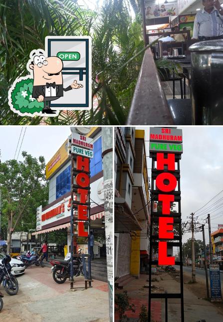 The exterior of Sri Madhuram Veg Restaurant