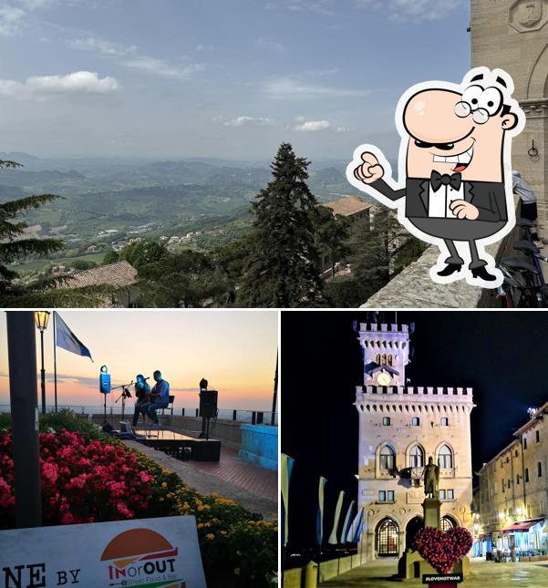 Goditi la vista dall'area esterna di IN or OUT Food & Bar - Pizzeria - Piadineria - Hamburgeria - Ristorante