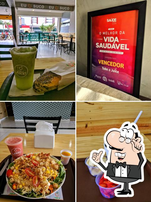 Sente em uma das mesas no Take a Juice - Varjota