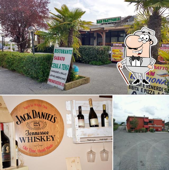 Questa è la foto che presenta la esterno e alcol di Trattoria - Pizzeria Stefan di del Carlo Angela & C. Sas