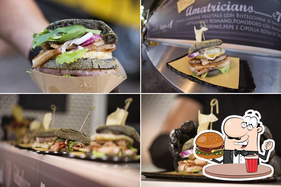 Prova uno dei tipi di hamburger serviti a Food Family